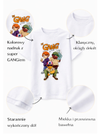 ALL FOR KIDS T-shirt Biały z nadrukiem SuperGANG - obrazek 2
