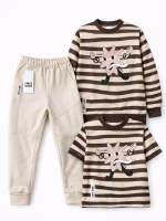 LOOSE BLUZZ. Bluza bez kaptura dla chłopca w brązowe paski DROP 1 SS26 - obrazek 3