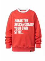 ALL FOR KIDS Ceglana Bluza Chłopięca bez kaptura Break the Rules