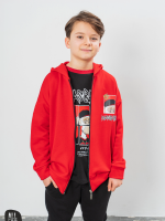 ALL FOR KIDS Bluza Chłopięca Czerwona Rozpinana Make own Rules SS26 - obrazek 3