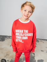 ALL FOR KIDS Ceglana Bluza Chłopięca bez kaptura Break the Rules - obrazek 2