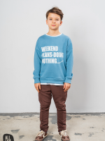 ALL FOR KIDS Spodnie Chłopięce Joggery z przeszyciem na przodzie w kolorze Brązowym SS26 - obrazek 3