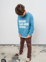 ALL FOR KIDS Błękitna Bluza Chłopięca bez kaptura Break the Rules - obrazek 4