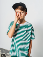 ALL FOR KIDS T-shirt chłopięcy w zielone Paski SS26 - obrazek 4