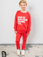ALL FOR KIDS Ceglana Bluza Chłopięca bez kaptura Break the Rules - obrazek 3