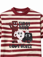 LOOSE BLUZZ Koszulka Chłopięca w bordowe paski DROP 1 SS2026 - obrazek 4
