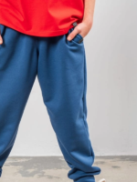 ALL FOR KIDS Ciemnoniebieskie Spodnie typu joggery na gumce w pasie - obrazek 4