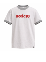 ALL FOR KIDS  Biały T-shirt dla chłopca  z nadrukiem " gościu"