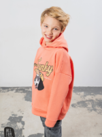 ALL FOR KIDS Pomarańczowa bluza STAY FUNKY z kapturem