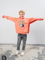 ALL FOR KIDS Spodnie z dzianiny jeansowej w kolorze grafitowym - obrazek 2