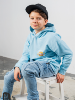 ALL FOR KIDS Błękitna bluza dla Chłopca BURGER'S z kapturem - obrazek 4