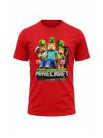 Bawełniana Koszulka w kolorze Czerwonym z motywem MINECRAFT
