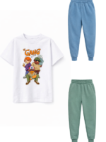 ALL FOR KIDS Zielono-miętowe Spodnie typu joggery na gumce w pasie - obrazek 2