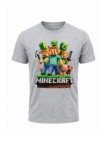 Bawełniana Koszulka w kolorze Szarym z motywem MINECRAFT