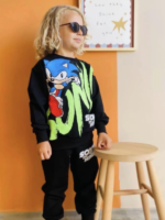 Dres chłopięcy z motywem SONIC z bluza niebieską bez kaptura - obrazek 2