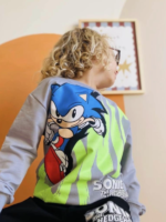 Dres chłopięcy z motywem SONIC z bluza niebieską bez kaptura - obrazek 3
