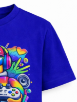 Biały T-shirt dla chłopca z motywem ROBLOX z kolorową grafiką - obrazek 2