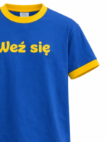 ALL FOR KIDS  Chabrowy T-shirt dla chłopca  z nadrukiem " Weź się" - obrazek 3