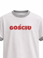 ALL FOR KIDS  Biały T-shirt dla chłopca  z nadrukiem " gościu" - obrazek 3