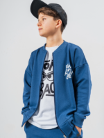 ALL FOR KIDS Niebieska bluza Bomberka Don't Look Back - obrazek 3