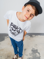 ALL FOR KIDS  Biały T-shirt dla chłopca Don't Look Back