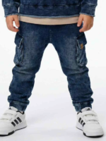 Spodnie Dekatyzowane Jeans Blue typu Bojówki MIMI - obrazek 2