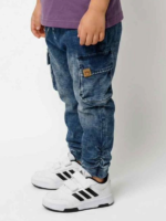 Spodnie Dekatyzowane Jeans Blue typu Bojówki MIMI - obrazek 3
