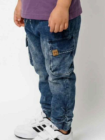 Spodnie Dekatyzowane Jeans Blue typu Bojówki MIMI - obrazek 4