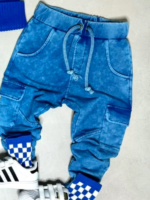 Niebieskie chłopięce spodnie typu Cargo DESPACITO - obrazek 2