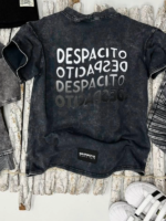 Chłopięcy czarny T-shirt dekatyzowany DESPACITO - obrazek 2