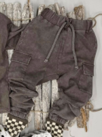 Brązowe spodnie typu cargo acid washed DESPACITO - obrazek 2